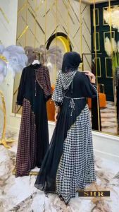 \"NEW SHR\" MIDI DRESS CERUTY HOUNDSTOTH JELITA BY.SHR