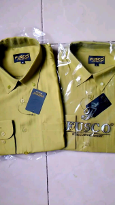 Fusco - Kemeja Formal Reguler Warna Lemon✓ Kemeja Pria Polos Lengan Panjang