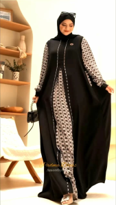 Padma Dress Gamis Elegan Motif Cantik Simple Busui Friendly