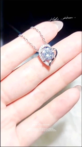 Celinewey Jewelry Eight Hearts Eight Arrows Shiny Luxurious Moissanite AAA Zircon 18K White Gold Plated Necklace 425N