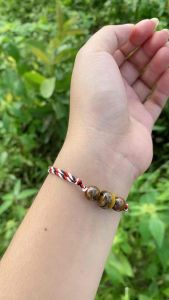 Gelang Tridatu batu Tigers Eyes asli khas Bali Original