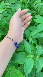 Gelang Tridatu Aura Integritas dengan Batu Lapis Lazuli Asli Khas Bali Original