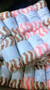 Khăn Mặt Lông Mịn Xuất Hàn Kẻ Sọc Siêu Thấm Nước Nhà Tắm