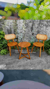 Kursi Teras Kacang Rotan Model Terbaru & Kursi Teras Cafe