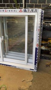 Kusen Jendela Sliding Kanan Kiri Aluminium Tanpa Kusen T99cm x L158cm