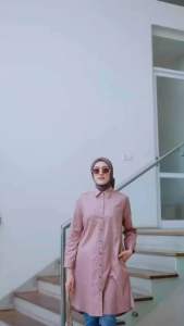 Airish Tunik dan Naira dres korina Tartan midi Dres by Korina koleksi Bhadshopbutik