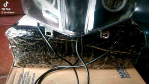 Reflektor lampu depan Vario 110 techno custom daymaker plus alis warna running