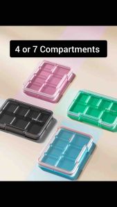 Ultra Slim 1.6cm Medicine Pill Box Food Grade Transparent Portable 4/7 Compartments Weekly Pill Organizer with Silicone
