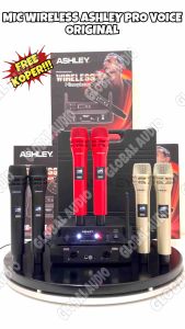 Mic Wireless Ashley Pro Voice Hitam Original Free Koper 2bh Microphone Wireless Provoice Black Bagus Murah ( BISA COD )