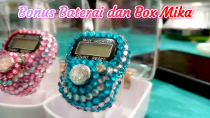 Tasbih Digital Swarovski Ekslusif Manik manik Rapat + Bonus Baterai dan Box mika