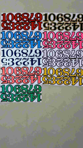 #สติ๊กเกอร์ข้อความ #สติ๊กเกอร์ตัวเลข #สติ๊กเกอร์ 0-9 ( ขนาดตัวอักษร กว้าง 6 x สูง 7 ซม.)