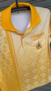 เสื้อลายไทยใส่ทำงาน ใส่ได้ทั้งหญิงและชาย มีตรา