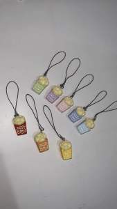 Popcorn Phone Charm Tali Charm HP Lucu Gantungan Handphone Lanyard Tali Handmade Fashion