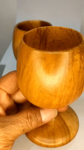 Gelas kayu jati kwalitas premium
