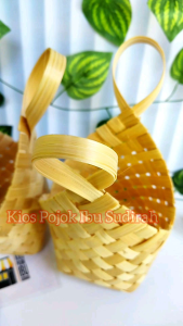 Tas Anyaman Bambu Mini 8x8x15 Natural / Tas Souvenir dan Hampers
