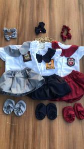 0-12 Bulan OLIVE Setelan Seragam Bayi Perempuan SD SMP SMA Free Headband dan Sepatu
