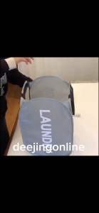 ตะกร้าผ้า Laundry Basket ตาข่ายยืดหยุ่น มีหูหิ้วเย็บแน่น เสริมโครงเหล็ก แข็งแรง พับเก็บได้ ถือไปร้านซักได้สะดวก
