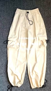 Celana Cargo Wanita Haighwaist Loose Pants - Celana Cargo Korean Style