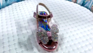 Dép Sandal Đế Đúc Cho Bé Nơ Bướm In Hình Elsa