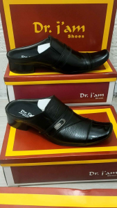 SEPATU SANDAL BUSTONG KULIT PRIA DR. IAM B. 6002 HITAM ( PRODUKSI SENDIRI )