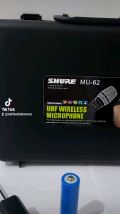 mic wireless shure MU 62 fee koper + double ring mic shure MU62 double mic habdle wireless microphone mic tanpa kabel shure