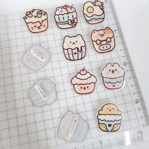 卡通动漫甜点亚克力胸针 书包笔盒包包挂件配件别针徽章 Cartoon Dessert Acrylic Brooch Badge Pin School Bag Diy Decoration Jewelry Gift for Kids Kerongsang Hiasan Beg Pin Bag XZ03