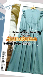 QIANA DRESS / GAMIS POLOS TERBARU BAHAN POLO LINEN PREMIUM / DRESS MEWAH KEKINIAN / GAMIS POLOS KEKINIAN COD BAYAR DI TEMPAT