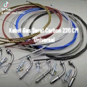 Kabel Gas Serat Carbon Tali Gas 220 CM Universal Semua Motor