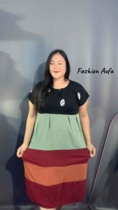 Daster Pelangi Busui Cringkle Airflow LD 120 Jumbo warna RANDOM