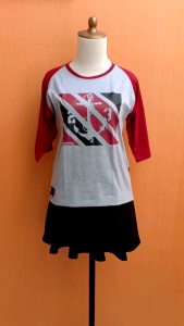 atasan kaos wanita abu muda DOMINO cewek M santai remaja dewasa