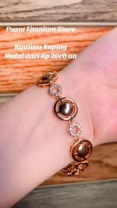 GELANG EMAS TITANIUM GOLD 6 MOTIF RANTE FASHION PERMATA AKSESORIS WANITA XUPING ANTI LUNTUR