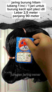 Jaring Burung Hitam 012 1 Inci 100X100 Untuk Ciblek Prenjak Dll Bonus Tali