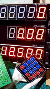 CPU SET DISPLAY MERAH POM MINI PERTAMINI ADAPTOR 12V