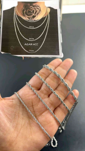 KALUNG TITANIUM MODEL TAMBANG //ANTI KARAT//PRIA DAN WANITA//COD//AGAM AKSESORIS