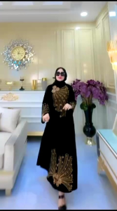 ZANA ABAYA  GAMIS ABAYA TURKEY WANITA MATERIAL BELUDRU SERI WARNA MOTIF BORDIR COKLAT  CANTIK MEWAH KEKINIAN VIRAL