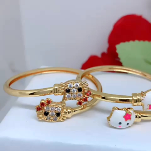 Gelang Tangan Anak Karakter Lucu Perhiasan Xuping Titanium Lapis Emas