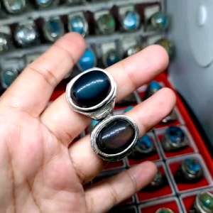 Cincin Mata dewa dim 15-18 mm / cincin batu akik mata dewa mewah