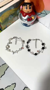 กำไลลูกปัด สร้อยข้อมือลูกปัด โทนสีดำ สีขาว พร้อมส่ง