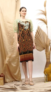 Dress Tenun Mik Brokat Terbaru