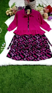 Dress kekinian set blazer 3sampai14th sampai anak tanggung remaja //gamis sablonbarbie anak kekinian