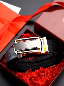 Thắt lưng nam dây nịt nam da bò hàng hiệu Bullcaptain full hộp đựng NSTL568 Openwork Leather Belt for Men