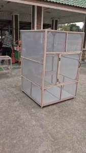 กรงแมว ล้อม2ชั้น ลวดล้อมชั้นใน+กันยุงล้อมชั้นนอก+มีล้อเคลื่อนย้ายสะดวก