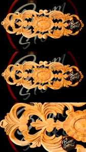 Ukiran Kayu Mahoni 59cm x 215cm x 1cm untuk Hiasan Dinding dan Lemari