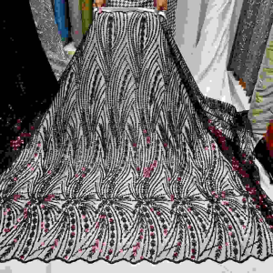 Promo/Disko: Bahan Kain Tille & Kebaya Payet Spaengel Bordir Motif Elishab Terbaru Khusus Tiga Warna