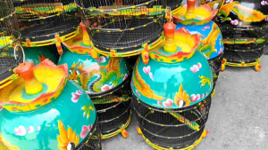 SANGKAR BURUNG MAHKOTA NAGA SUPER KANDANG PERKUTUT DARI KAYU MOTIF TERBAIK FULLSET MURAH BERKUALITAS - HIJAU