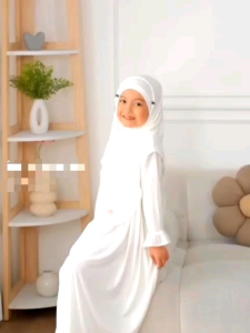 Elvia Gamis Anak Abaya Anak Perempuan Set Hijab bahan jersey premium usia 3-12thn