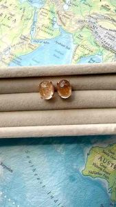 ต่างหูไหมนาคผสมไหมทอง ( Copper & Gold Rutilated Quartz Earrings ) ⚜️👸🏼⭐️ เนื้อใสเส้นไหมสี copper ผสมทองบางเส้น ตัวเรือนเงิน 925 ชุบ rose gold ใส่แล้วสวยมาก แนะนำเลยค่ะ มีหางหนูไว้ใส่กับพลอยอื่นด้วยน้า ♥️