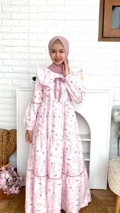 Gamis Anak Perempuan Remaja Terbaru Cutetrik Baju Muslim Anak Perempuan Motif Bunga