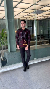 Kembang Maroon Burgundy Baju Batik Pria Lengan Panjang Slimfit Katun Premium Terbaru Arta Galeri Solo