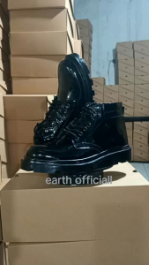 Sepatu PDH pria Tali & Resleting kilap dengan sol TIGER  jatah TNI Polri Satpam polisi Security